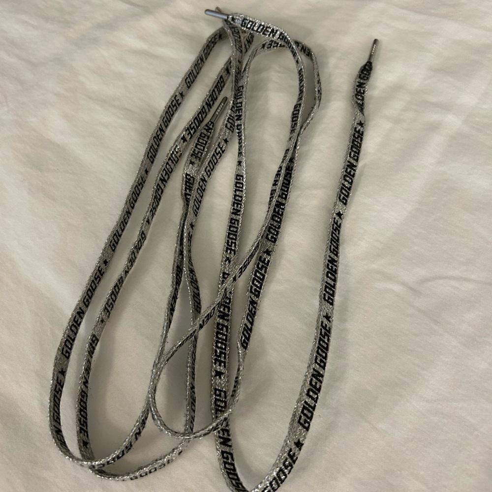 Golden Goose Shoe Laces in Silver